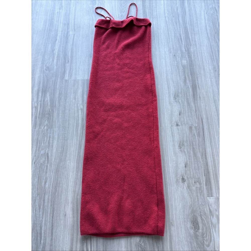 SHEIN Women's Knit Ribbed Bodycon Long Dress Red Size 6